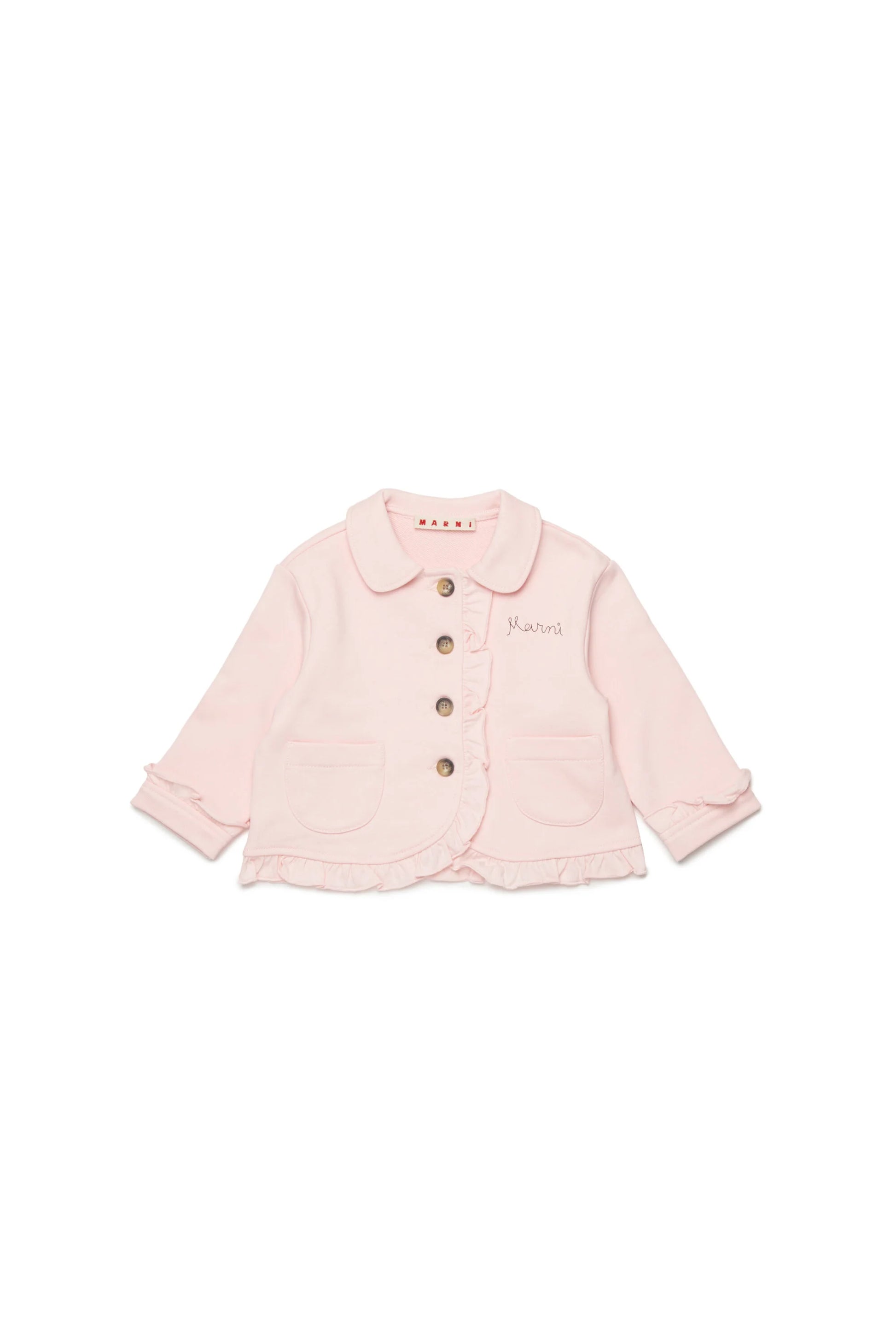 Jacket with ruffles and logo Marni