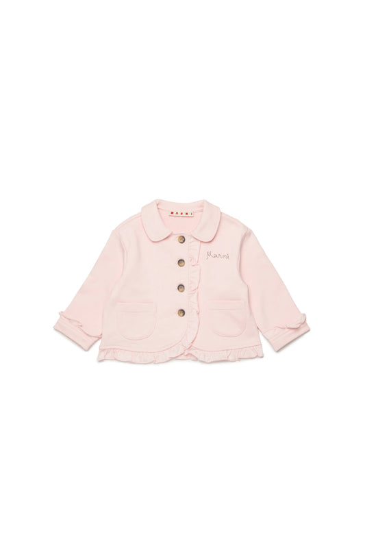 Jacket with ruffles and logo Marni