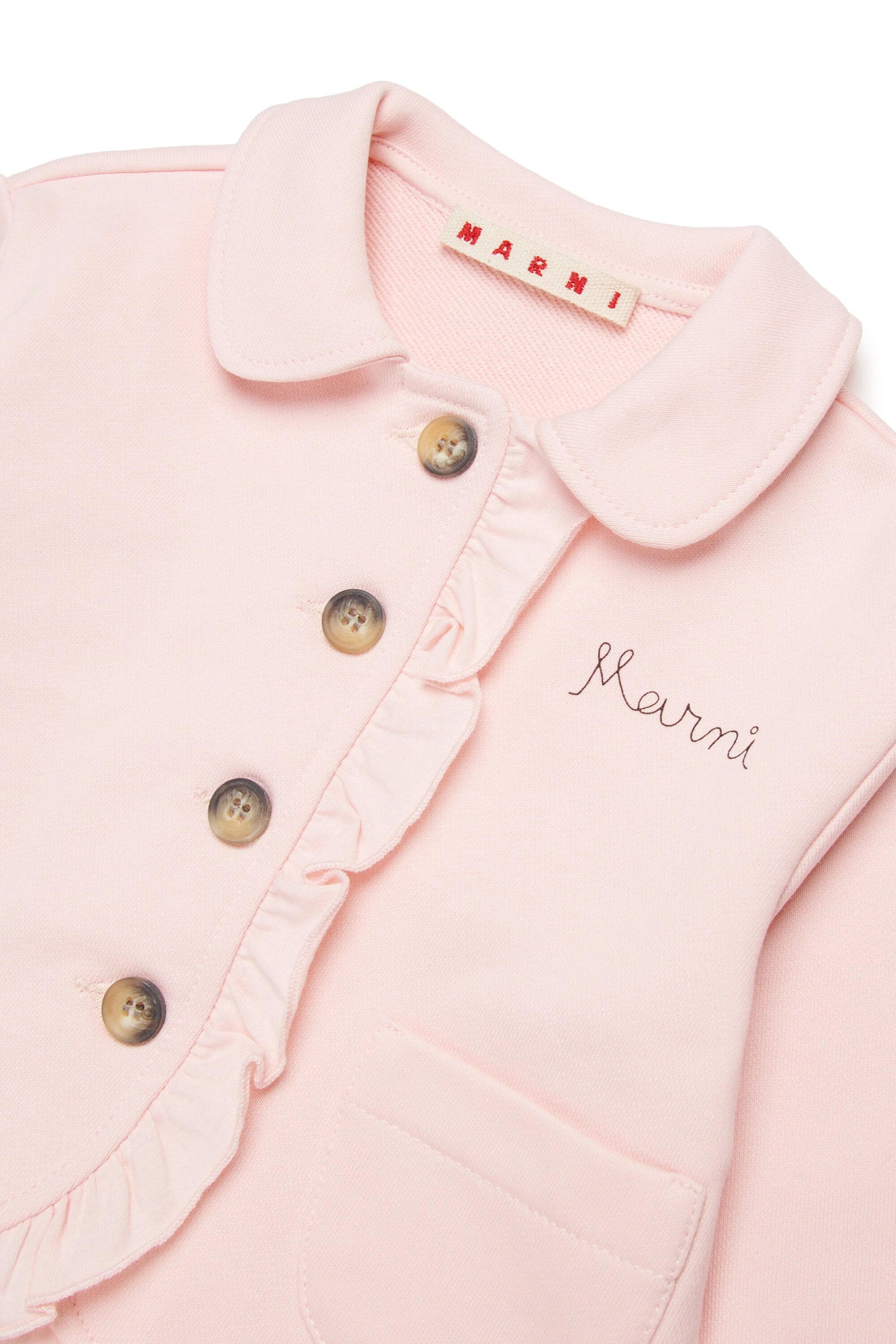 Jacket with ruffles and logo Marni