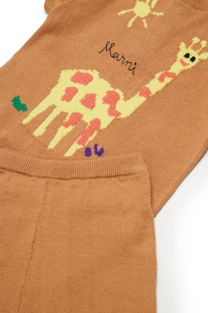 Baby set with giraffe in jacquard fabric Marni