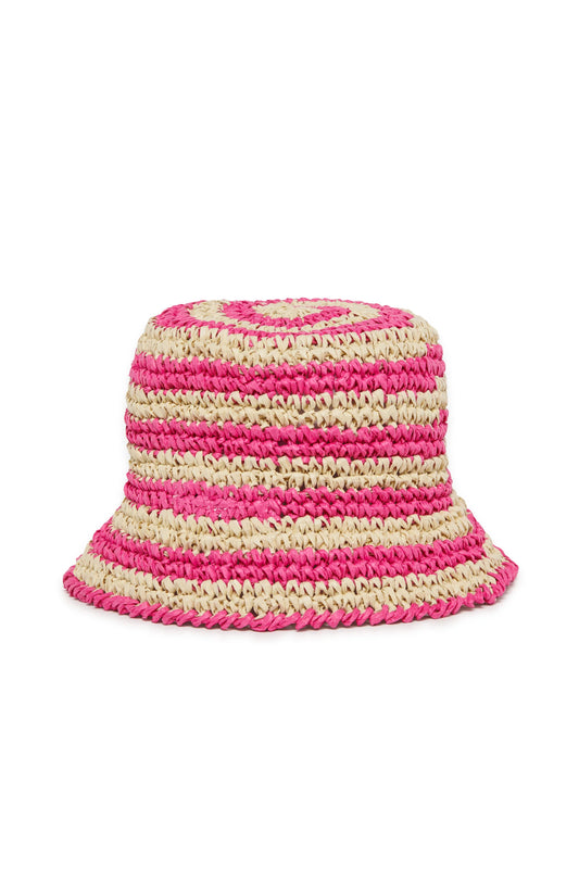 Raffia-effect bucket hat