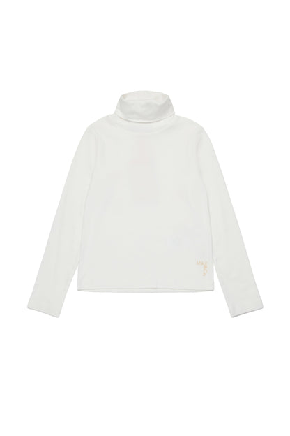 Cotton turtleneck with branded detail