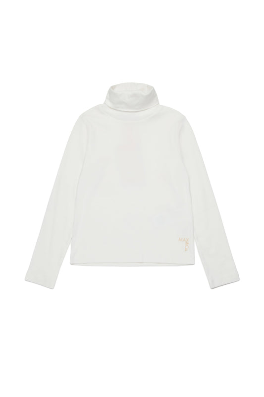 Cotton turtleneck with branded detail