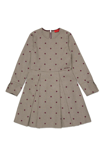 Polka dot pied de poule dress