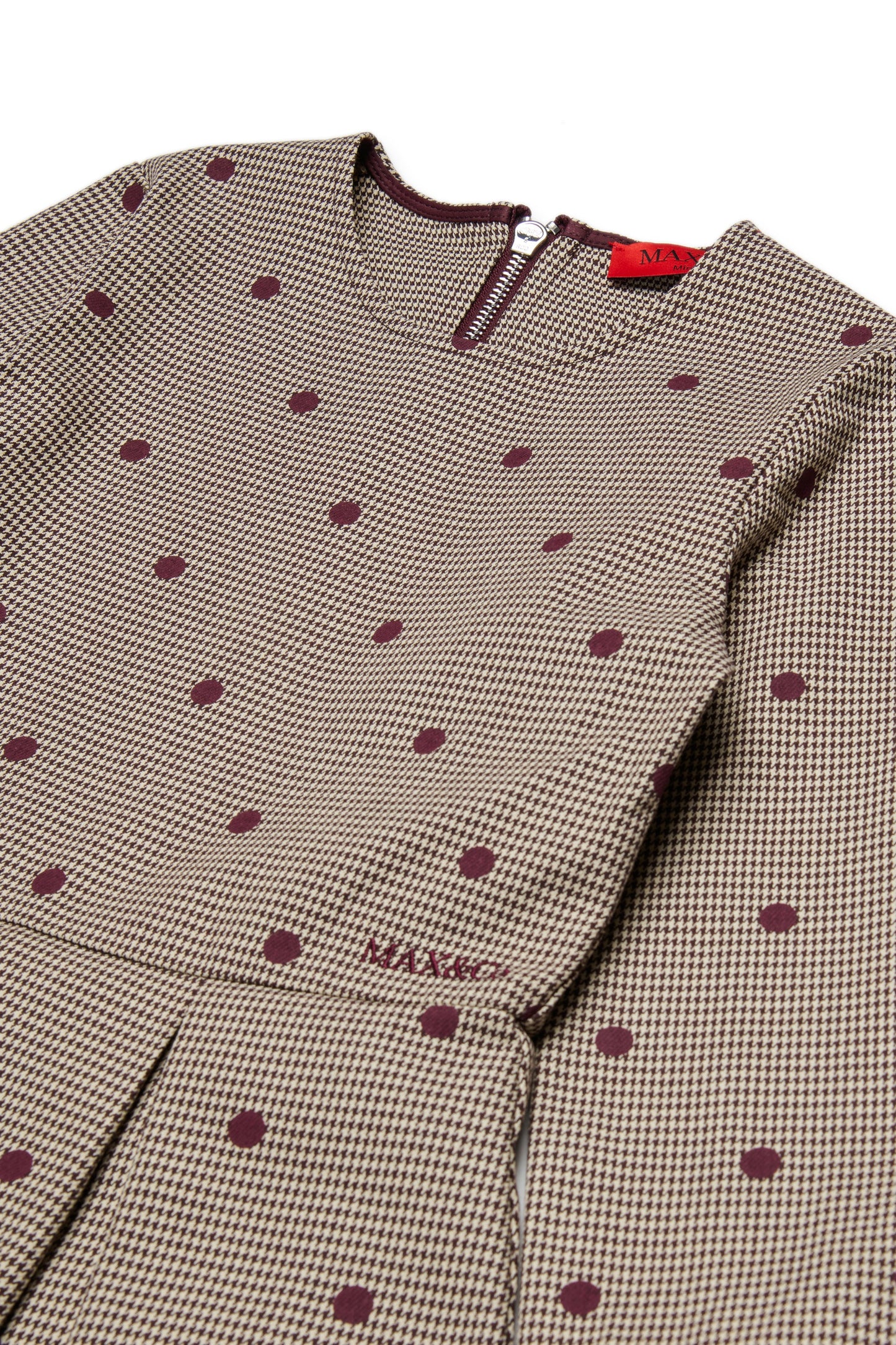 Polka dot pied de poule dress