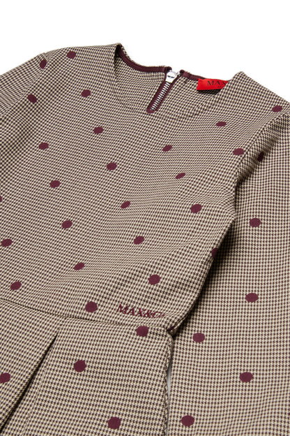Polka dot pied de poule dress