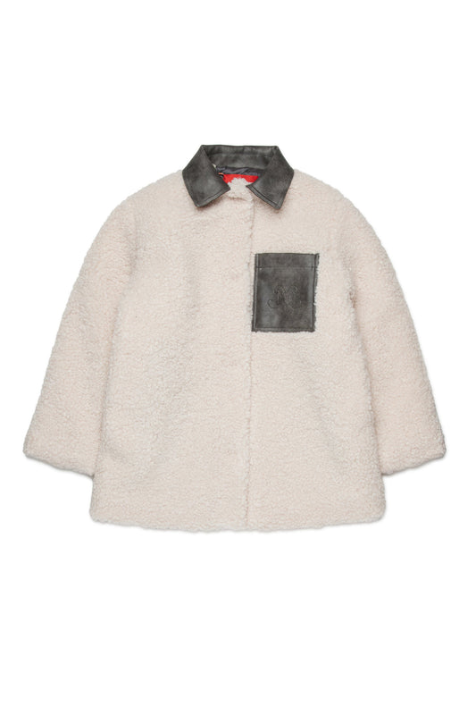 Teddy coat with contrast pocket