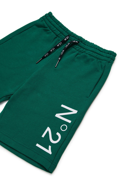 Fleece shorts with logo
