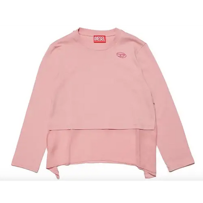 Jersey t-shirt with chiffon detail