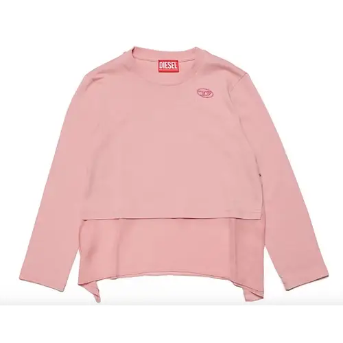 Jersey t-shirt with chiffon detail