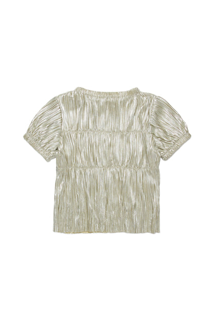 Metallic Pleated Shirt