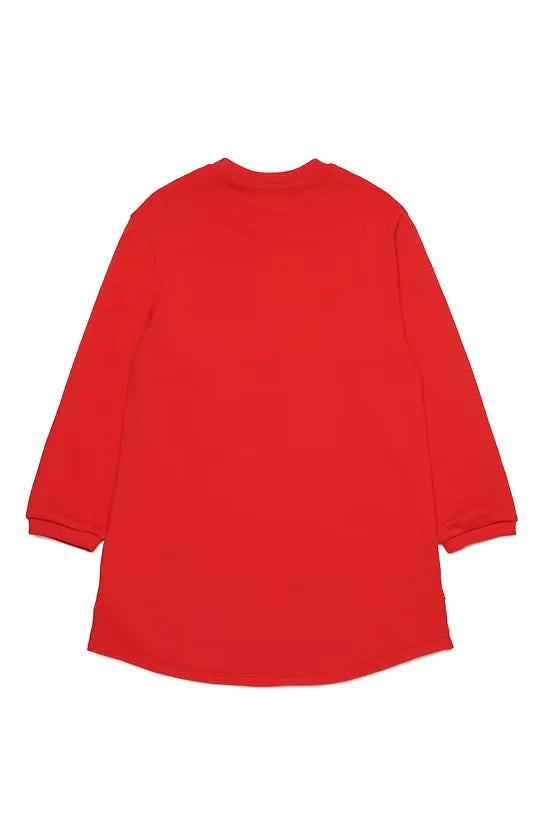 Fleece dress with sequined flowers