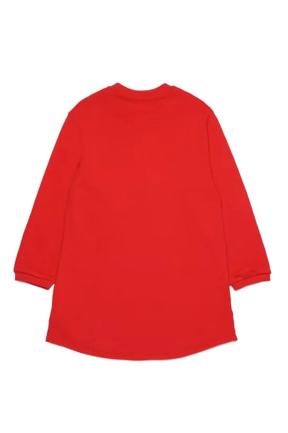 Fleece dress with sequined flowers