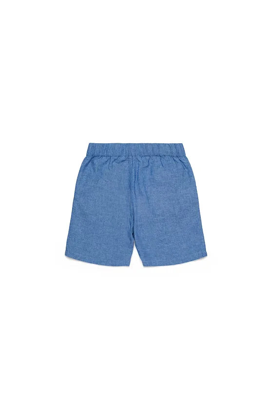 Chambray shorts with pocket detail