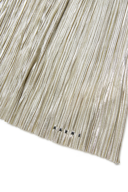 Metallic Pleated Skirt