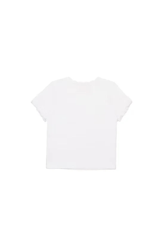 Graphic t-shirt with lace detail