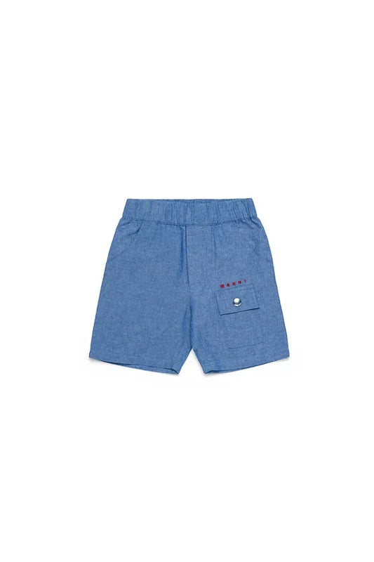 Chambray shorts with pocket detail