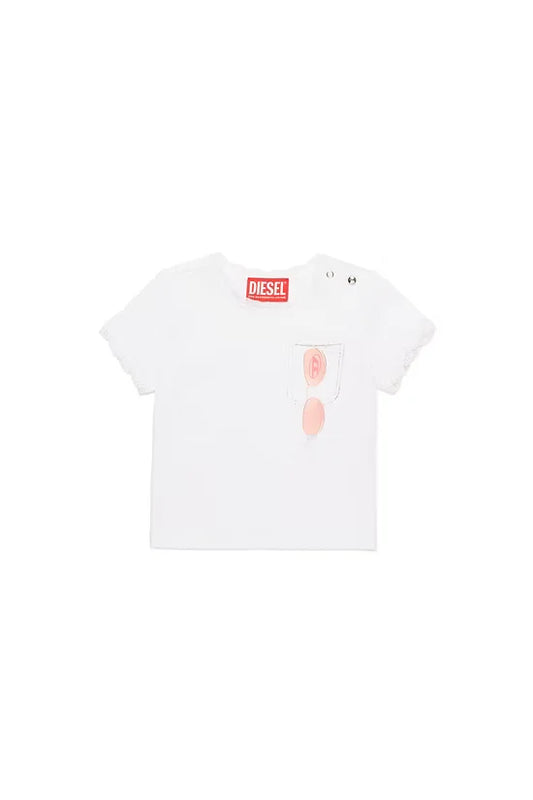 Graphic t-shirt with lace detail