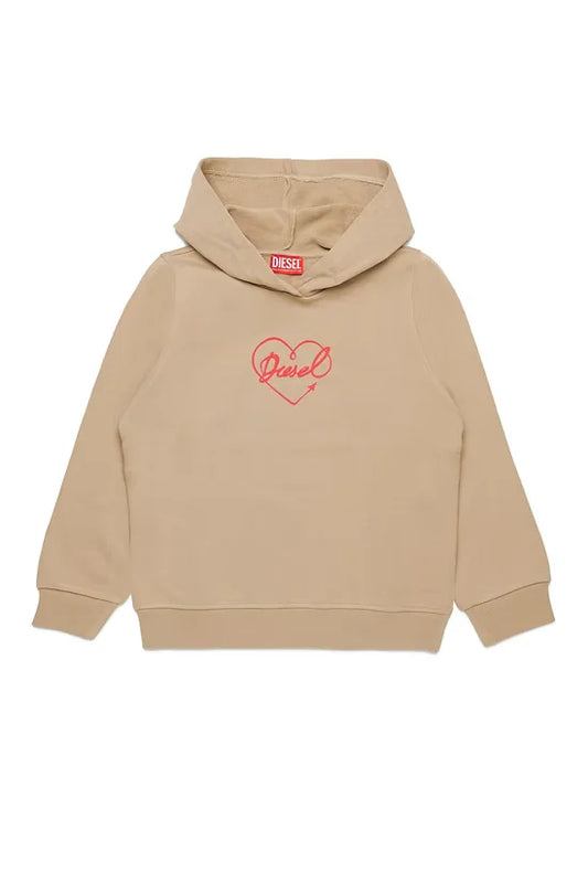 Heart print hooded sweatshirt