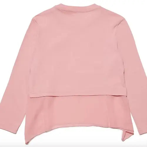 Jersey t-shirt with chiffon detail