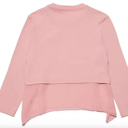 Jersey t-shirt with chiffon detail