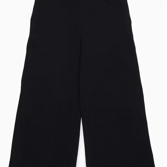 Wide trousers with sequined flowers