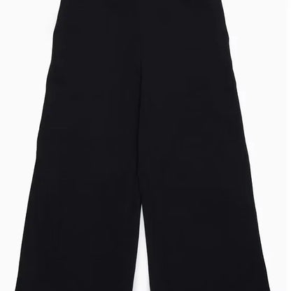 Wide trousers with sequined flowers