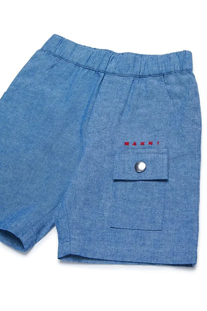 Chambray shorts with pocket detail