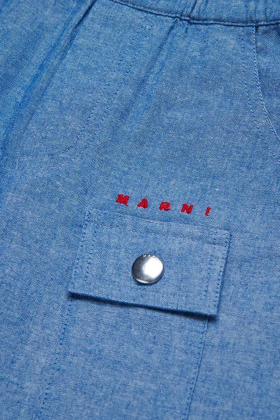 Chambray shorts with pocket detail