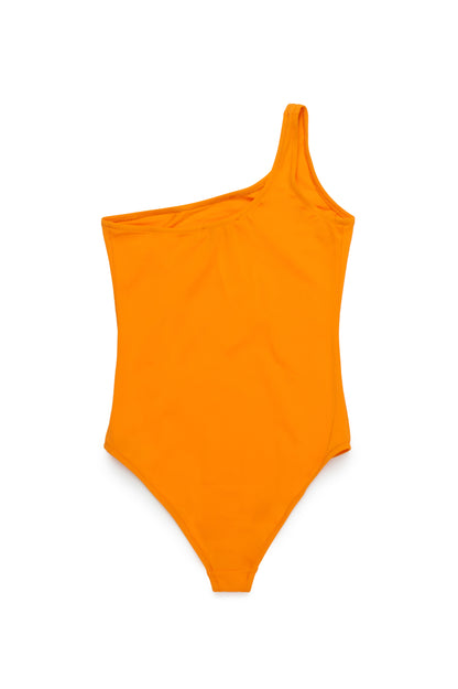 One Shoulder Swimsuit with Oval D Logo