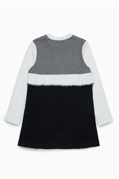 Fleece dress with ruffles