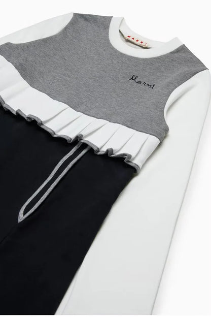 Fleece dress with ruffles