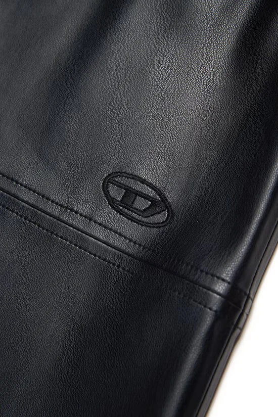 Immitation Leather Dungaree Dress