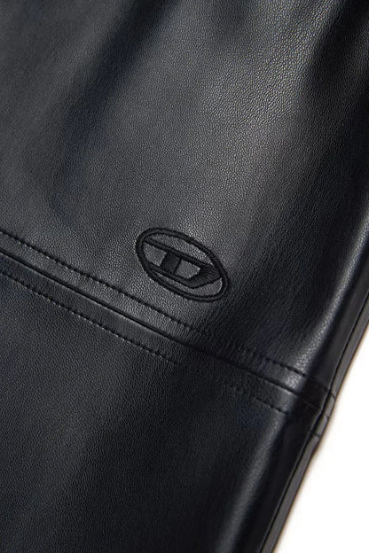 Immitation Leather Dungaree Dress