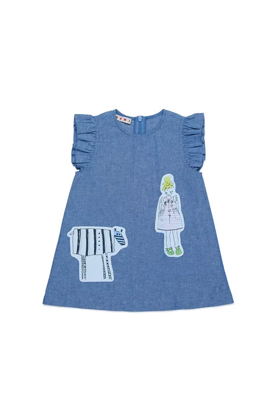Patterned Chambray Dress