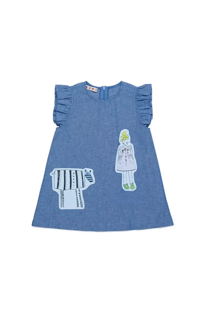Patterned Chambray Dress