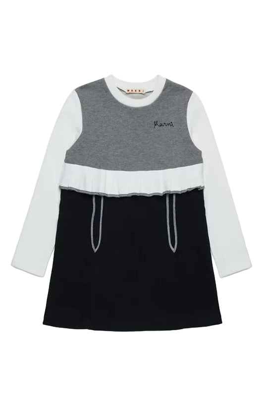 Fleece dress with ruffles